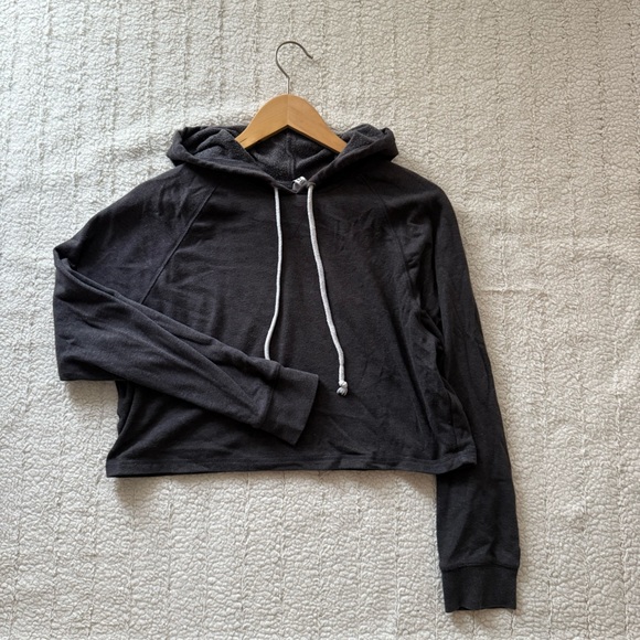 H&M Charcoal Grey Cropped Pullover Hoodie - Picture 4 of 9